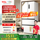 TCL 409升白色法式多门四开门对开门家用电冰箱风冷无霜国家补贴20%一级能效双变频R409V5-D