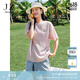 玖姿·安娜蔻【蜜意生活】活力减龄草莓提花短袖针织衫2025夏季新款 粉红 M