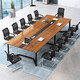 圣黎办公桌会议桌长桌简约现代长方形培训洽谈桌2米+6把椅