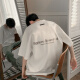 OEMG 320g重磅美式oversizeT恤短袖男宽松高街复古潮牌潮流夏季7分袖 白色 XL[建议125-140斤]