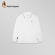 暇步士（Hush Puppies）童装男童polo衫春季儿童学院风长袖T恤休闲上衣 本白 140
