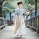 九能男童汉服新款夏季儿童国风古装王爷唐装短袖高端男孩幼儿园六一 秦明绿色短袖 130 适合123-133/26-31KG
