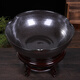 露若景德镇陶瓷花盆大号碗水培碗莲睡莲铜钱草绿萝多肉盆栽庭院金鱼缸 乌金釉花边直径31cm【送底座】 中等