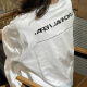娇茹妮（JIAORUNI）美式复古印花纯棉短袖T恤女夏季设计感潮牌体恤chic港风宽松上衣 白色（重磅纯棉） XL