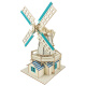 玩控3d立体拼图 木质桥梁模型手工木制品拼装diy微缩房子建筑拼插玩具 荷兰风车