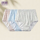 逐暖3条装妈妈纯棉三角内裤女中老年人宽松舒适大码高腰奶奶短裤头 混色花型随机 3条 3XL （建议140-160斤）