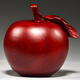 花梨实木雕刻苹果摆件根雕红苹果平安夜礼物红木质家居装饰工艺品 红花梨精雕苹果高6cm