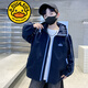 G.duck品牌童装男童外套春秋款儿童风衣中大童休闲百搭男生小孩外穿衣服 字母薄款蓝色 140 建议身高1米3左右