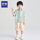 罗蒙男童汉服夏款新中式国风唐装儿童中秋节毕业演出服 蓝色 110