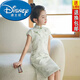 迪士尼（Disney）绿色女童旗袍夏季薄款清新中国风连衣裙小女孩走秀古筝演出服日常 浅绿色 150