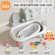 iuu婴儿洗澡盆 可折叠宝宝浴盆大号 洗澡神器躺托浴架新生儿童用品 【北欧灰】+调节浴架+浴垫+浴网 材质：FAD食品级材质检测认证