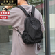 劳斯名爵商务男士双肩背包帆布旅行包高端休闲小包新款书包男便携式登山包 黑色（多件有优惠） 24*12*35cm（当日发货）