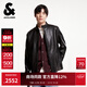 杰克·琼斯（JACK&JONES）秋季款男装时尚机车风羊皮夹克外套立领直筒拉链上衣225310009 E40黑色 常规 M （175）