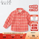 戴维贝拉（DAVE＆BELLA）加绒格子女童衬衣儿童衬衫男童长袖上衣秋冬打底衫宝宝冬季中大童 红色格 120 cm(6Y(建议身高110-120cm))