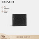 蔻驰（COACH）【品牌直供】男士短款折叠牛皮革钱包卡包黑色CR957