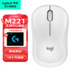 罗技（Logitech）M221无线鼠标 办公鼠标 静音鼠标 笔记本台式机家用带USB接收器 多色可选 M221-雪融白＋【小G鼠标垫】