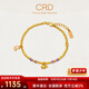 CRD克徕帝黄金手链吉祥如意紫水晶足金999手串5G工艺送节日礼物 9g