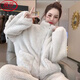 LangSha韩版睡衣女士秋冬季加绒加厚法兰绒高领保暖套装可外穿休闲家居服