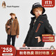 暇步士（Hush Puppies）童装男童三防加绒风衣秋冬儿童保暖户外厚外套 钻石黑   170   