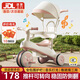倍贝乐儿童三轮车1-3-6岁脚踏平衡车宝宝遛娃神器婴儿推车三合一自行车 顶配粉【护栏靠背+推杆+遮阳棚】