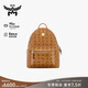 MCM【品牌直供】 STARK 小中号情侣款铆钉背包双肩包 干邑色