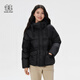 KOLON SPORT/可隆户外羽绒衣 女士Pertex绗缝中长款羽绒服 LKDJ5WTK06-BK 黑色 S 160/84A
