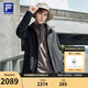 FILA 斐乐官方男士三合一冲锋衣两件套25冬新款健身运动保暖连帽外套 深黑-BK L 175/96A/L