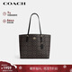 蔻驰（COACH）【品牌直供】女士MOLLIE大号印花单肩手提托特包深棕色CV967