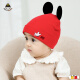 HappyPrince 韩国韩版新生婴幼儿童胎帽可爱大耳朵棉质棉布套头帽男女宝宝帽子春秋 红色 均码(建议头围36-50CM)