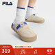 FILA 斐乐官方女鞋SMILA摩登拖鞋2025夏季新款元气拖鞋休闲勃肯鞋 糙米黄-BR 38.5