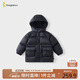 童泰（TONGTAI）宝宝羽绒服冬季衣服儿童中长款连帽三防外套鸭绒上衣黑色100cm