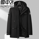 雪中飞冬季加肥加大码男户外羽绒服胖子宽松休闲连帽保暖肥佬男羽绒外套 黑色 5XL