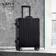 LATIT 24英寸铝框拉杆箱 拉丝哑光行李箱旅行箱 黑色