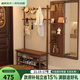 睿帆实木衣帽架入户换鞋凳挂衣架一体房间立式衣架鞋架组合玄关置物架