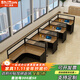 时仁（ShiRen）办公家具屏风卡位职员办公桌办公桌员工位卡座简约现代电脑桌 F型四人位 带柜