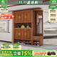 小木窝 胡桃木间厅柜玄关柜鞋柜门口入户带镜子一体实木柜新中式客厅柜 两门间厅柜 规格