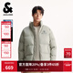 杰克·琼斯（JACK&JONES）男装25年冬季严寒PU羽绒服男士加厚短款无帽立领宽松潮流仿皮外套 E02鼠尾草色 M （175）