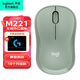 罗技（Logitech）M221无线鼠标 办公鼠标 静音鼠标 笔记本台式机家用带USB接收器 多色可选 M221-薄荷绿＋【小G鼠标垫】