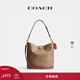 蔻驰（COACH）新款女士经典标志WILLOW柔软水桶包大容量老花女包 B4/棕黄色 焦糖色