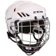 【冰上运动】CCM加拿大品牌50C HELMET 头盔 冰球头盔亚洲版曲棍球头部护具滑冰保护帽带面罩 白色 SR/L码