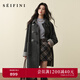 诗凡黎（'SEIFINI）【牛角满分】双面绵羊毛牛角扣大衣25秋新款学院风中长外套 灰色 S
