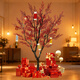 花语笙默仿真红果树仿真北美冬青树新年装饰树红色发财树年宵花大型许愿树 1.5米高【单树】