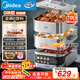 美的（Midea）蒸魔方多功能家用电蒸锅 炖蒸涮煮一体3层 大容量 不锈钢可拆洗 自动断电2025新品 ZGS352302