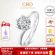 CRD克徕帝【现货闪发】钻戒女铂金钻石戒指订婚结婚戒指扭臂六爪 心花怒放【G0792E】 【臻选】30分F-G色SI