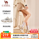 骆驼（CAMEL）星途2.0男鞋女鞋复古休闲厚底增高老爹运动鞋子 K25C097038，象牙白/白帽灰，女 37