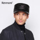 卡蒙（kenmont)真皮帽子冬季平顶帽黑色男士羊皮鸭舌帽2237 黑色  可调节(59cm)