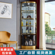 碧桂园轻奢钢化玻璃酒柜展示柜客厅小转角柜三角柜靠墙拐角置物架 A钛金+黑柜玻璃门+透明玻璃门 45*45*213CM