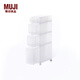 MUJI 聚丙烯储物箱附滑轮 整理箱 KGF89A6S 收纳箱 -2 无色 18*40*83cm