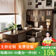 铁皇帝转角书桌书柜一体多收纳实木电脑桌家用L型卧室七字型写字学习桌 组合160转120+3柜门118*25*110cm