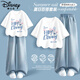 迪士尼（Disney）童装儿童时尚套装2026夏季新款洋气韩版女童牛仔裤套装甜女孩衣服